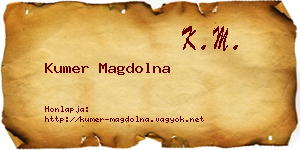 Kumer Magdolna névjegykártya